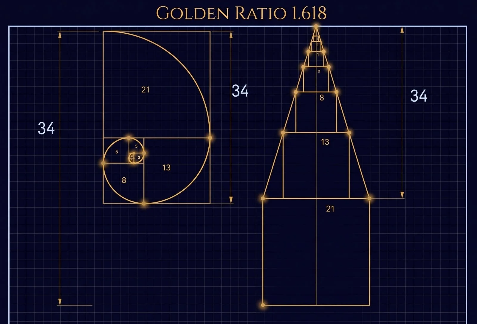 Phi Ratio Cones Seven Octaves Golden Ratio