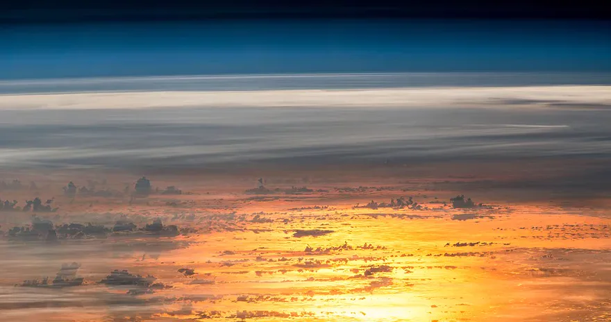 The Earth's atmosphere seen edge-on from the International Space Station