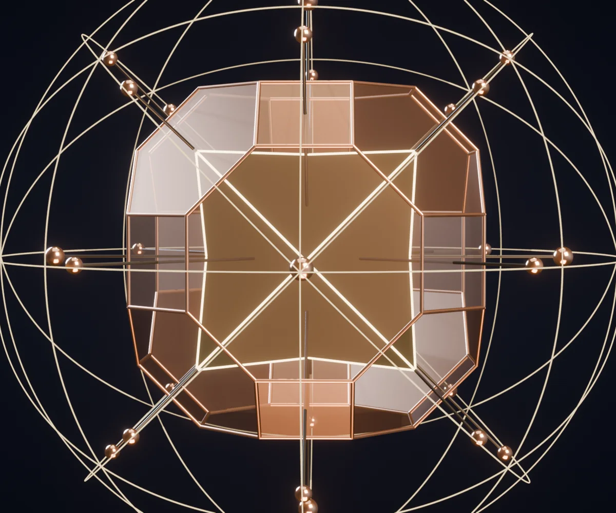 Copper model seen along an octagon axis